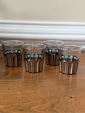 rag & bone Set of 4 Clear and Metallic Glass Shot Glasses - 1.5 oz